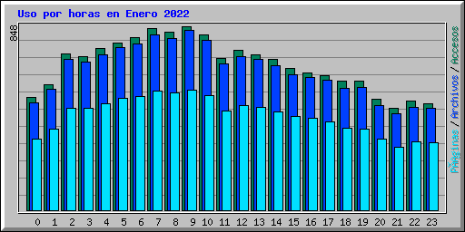 Uso por horas en Enero 2022